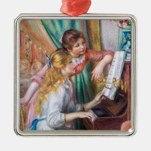 Ornamento De Metal Pierre Auguste Renoir - Jovens Meninas no Piano