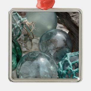 Ornamento De Metal Pilha de bóias de pesca de vidro