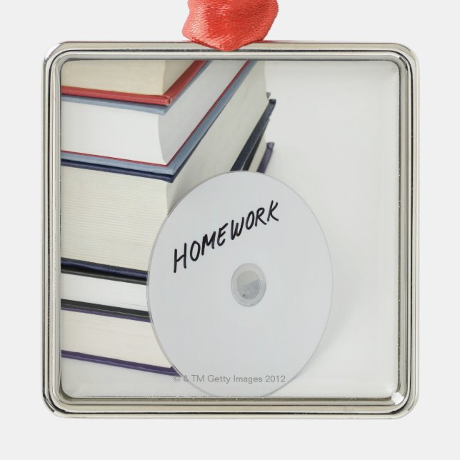 Ornamento De Metal Pilha de livros com CD (Frente)