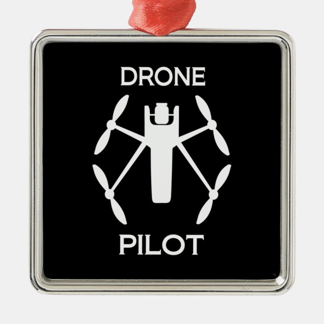 Ornamento De Metal Piloto de Drone de Classes (Frente)