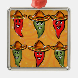 Ornamento De Metal Pimentões Cinco de Mayo