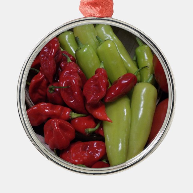 Ornamento De Metal Pimentos Chili (Frente)