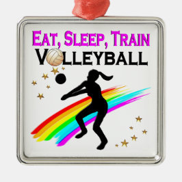 ORNAMENTO DE METAL PINK COME, DORMIR, TREINAR VOLLEYBALL