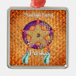 Ornamento De Metal Pinoy Christmas Parol Banig Lanterna