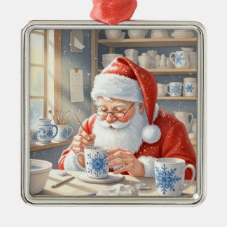 Ornamento De Metal Pintura de Cerâmica Papai Noel 