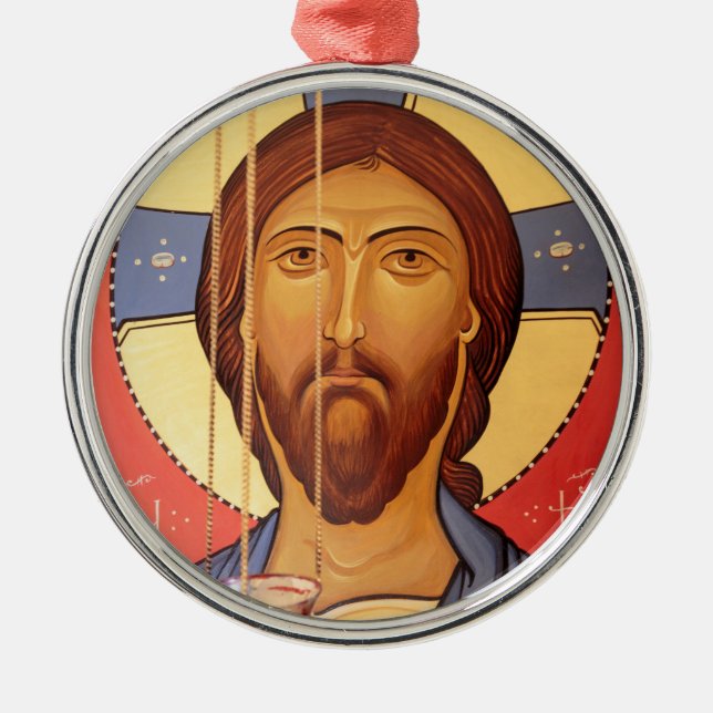 Ornamento De Metal Pintura de Jesus (Frente)