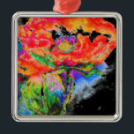 Ornamento De Metal Pintura floral vermelha Elegante<br><div class="desc">pintura romântica de cor-de-água de papoila vermelha vibrante e vibrante abstrato,  de H Cooper</div>