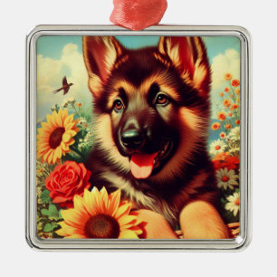 Ornamento De Metal Pintura para pinos de German shepherd cômodo