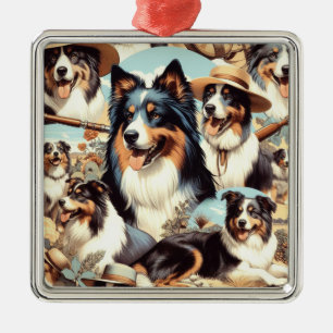 Ornamento De Metal Pintura Retro Australiana Sem Costura