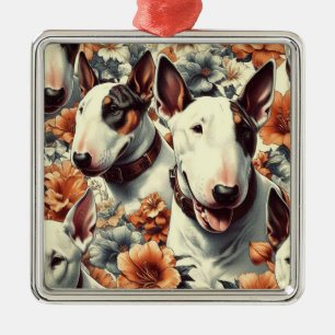 Ornamento De Metal Pintura sem costura da Bull Terrier