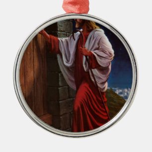 Ornamento De Metal pintura velha do vintage do Jesus Cristo da fé da