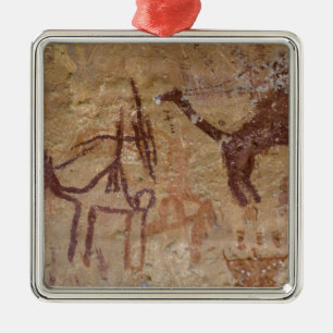 Ornamento De Metal Pinturas rupestres pré-históricas com camelos e