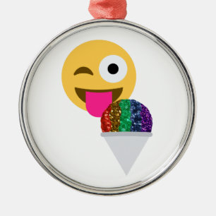 Ornamento De Metal piscar os olhos emoji brilhante