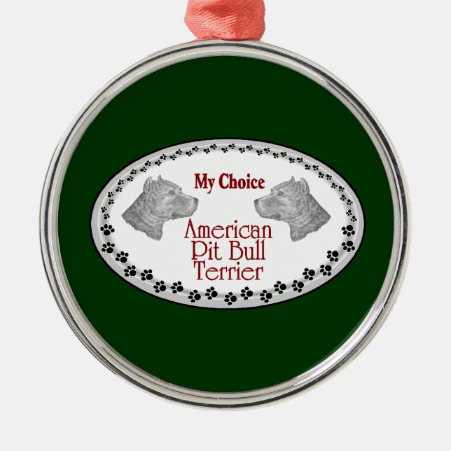 Ornamento De Metal Pit Bull Terrier Cog Americano (Frente)