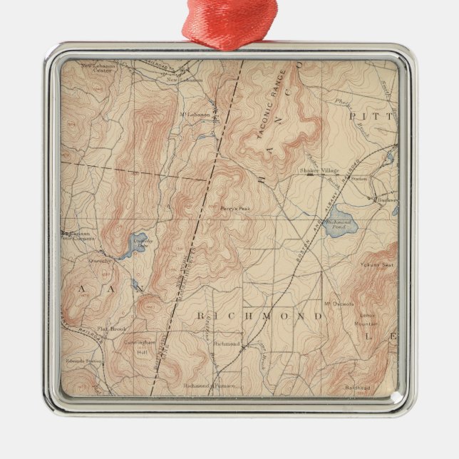 Ornamento De Metal Pittsfield, Massachusetts (Frente)