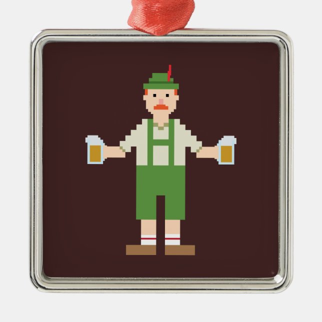 Ornamento De Metal Pixel alemão (Frente)