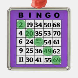 Ornamento De Metal Placa BINGO Roxa | Natal do Presente do BINGO Love