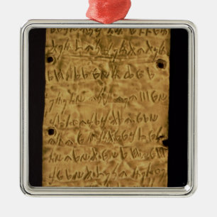 Ornamento De Metal Placa Dourado com inscrição do Phoenician, do