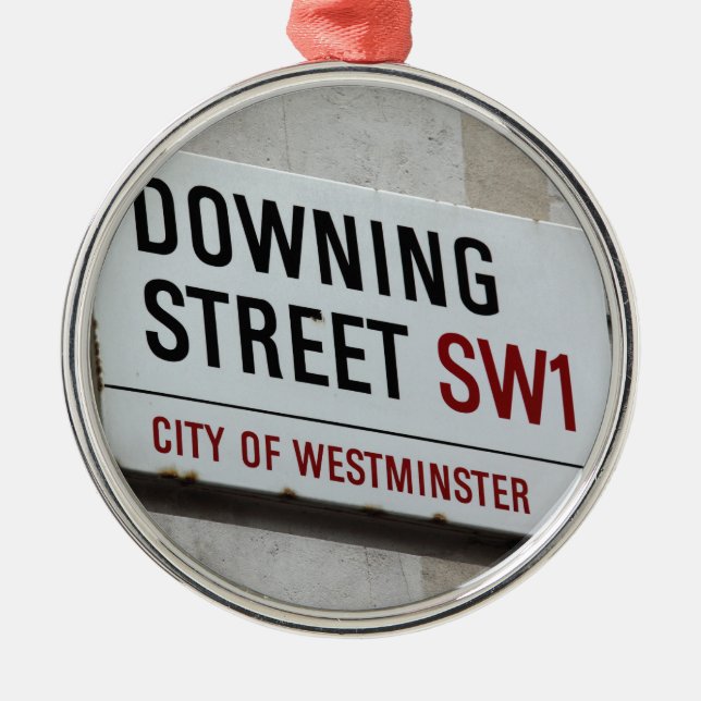 Ornamento De Metal Placa Downing Street (Frente)