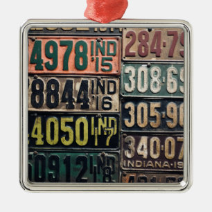 Ornamento De Metal Placas De Licença Vintage