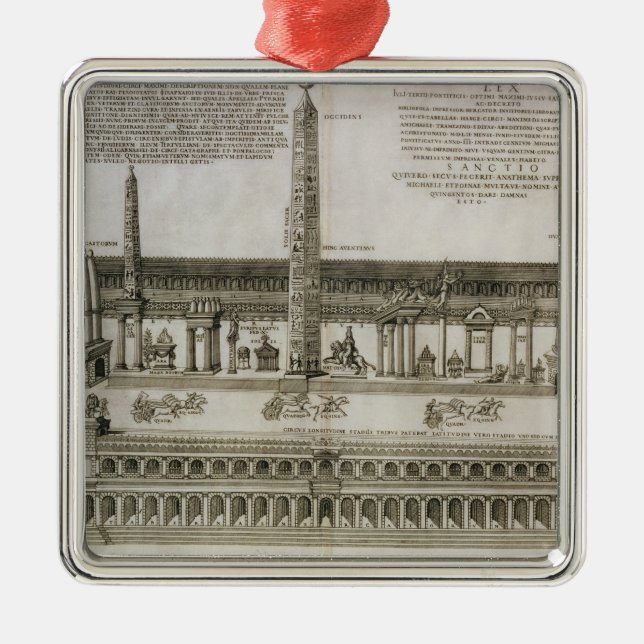 Ornamento De Metal Plano do circo Maximus, Roma, gravada pelo (Frente)