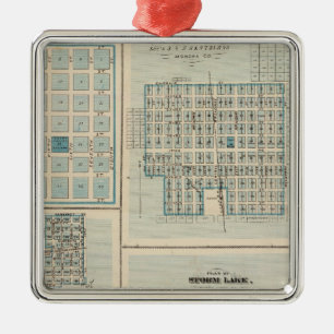 Ornamento De Metal Planos de Rapids de Sioux, Onawa, lago storm,