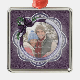 Ornamento De Metal Plum Holiday Poinsettia