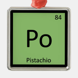 Ornamento De Metal Po - Símbolo da Tabela Periódica da Química da Noz