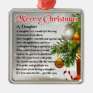 Ornamento De Metal Poema da filha - imagem do Natal