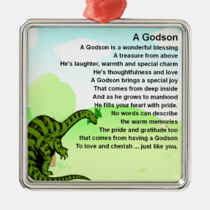 Ornamento De Metal Poema do Godson - design do dinossauro