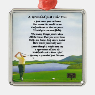 Ornamento De Metal Poema do Grandad - golfe