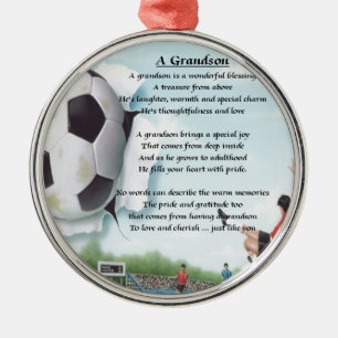 Ornamento De Metal Poema   do neto do futebol