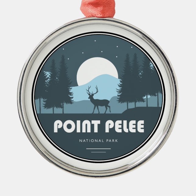 Ornamento De Metal Point Pelee National Park Deer (Frente)