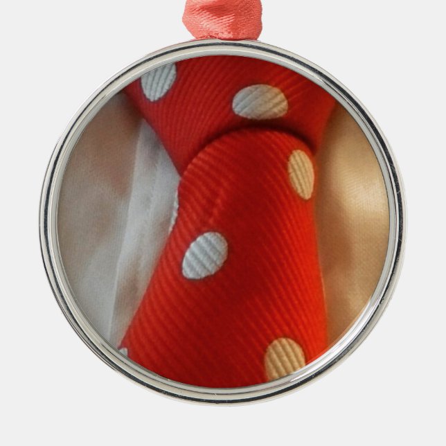 Ornamento De Metal polkadot slipsie (Frente)