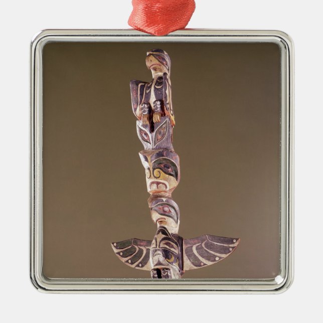 Ornamento De Metal Pólo de totem do clã do pássaro de Tinglit (Frente)