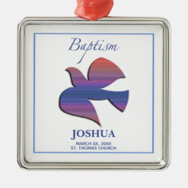 Ornamento De Metal Pomba de Batismo Adulto Personalizável