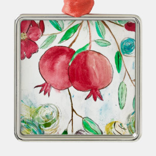 Ornamento De Metal Pomegranato pintura romã Arte de parede