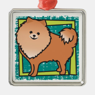 Ornamento De Metal Pomeranian