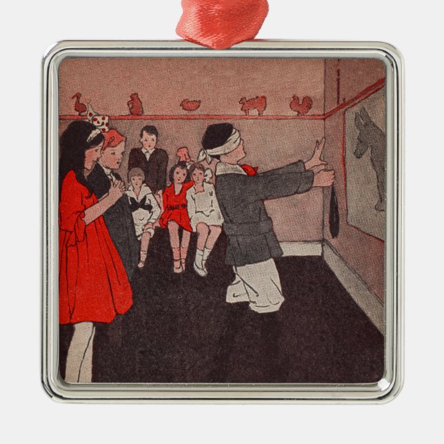 Ornamento De Metal Ponha a cauda Donkey (Frente)