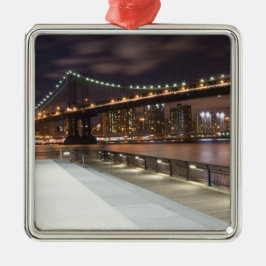 Ornamento De Metal Ponte de Manhattan e horizonte de NYC
