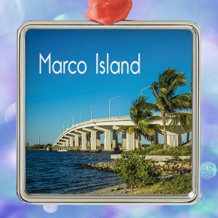 Ornamento De Metal Ponte Marco Island Florida