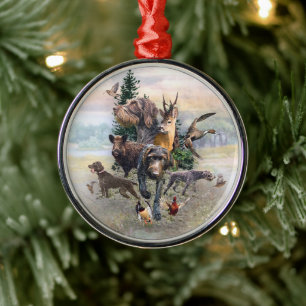 Ornamento De Metal Ponteiro alemão Wirehaired