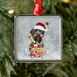 Ornamento De Metal Ponteiro alemão Wirehaired