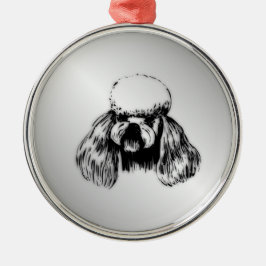 Ornamento De Metal Poodle Silver