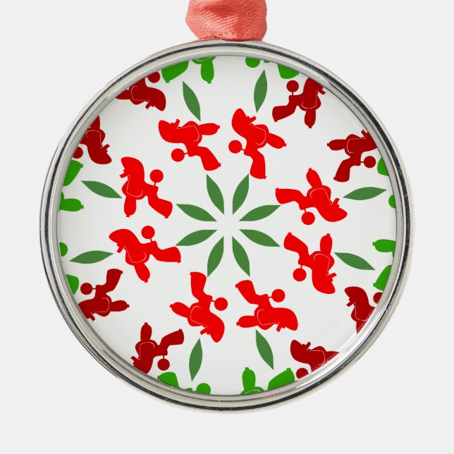 Ornamento De Metal Poodles de Natal (Frente)