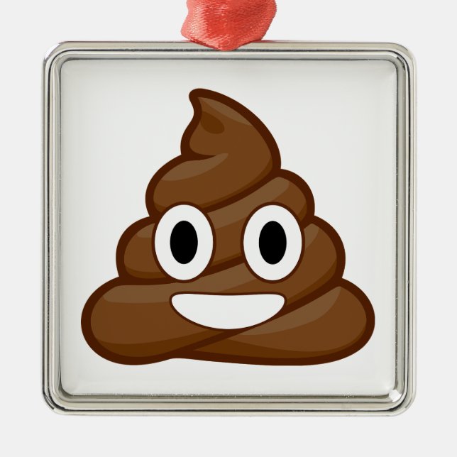 Ornamento De Metal poop emoji (Frente)