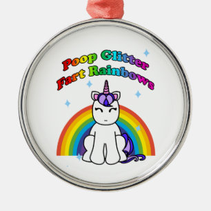Ornamento De Metal Poop Glitter Fart Rainbows