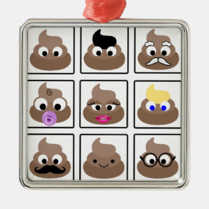 Ornamento De Metal Poop Muitos Rostos