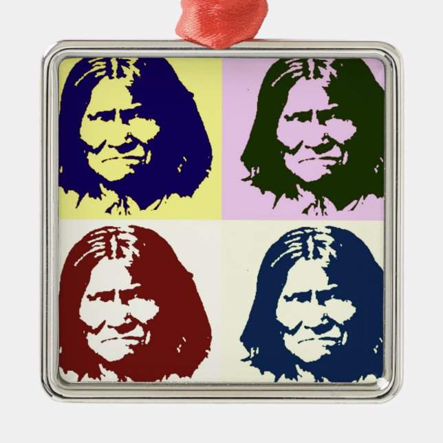 Ornamento De Metal Pop Art Geronimo (Frente)