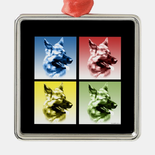 Ornamento De Metal Pop de german shepherd (Frente)